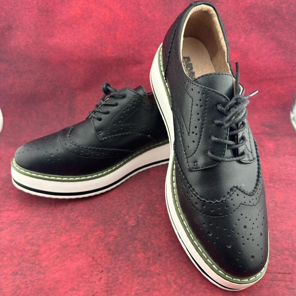 DADAWEN WOMEN'S PLATFORM WINGTIP OXFORDS LACE-UP SQUARE TOE SHOE SIZE 9.5-10 /41 - Picture 2 of 9